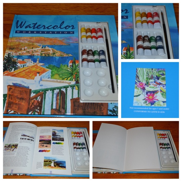 Design Eye Other - Vintage Watercolor Workstation landscape painting hardcover book - NEW